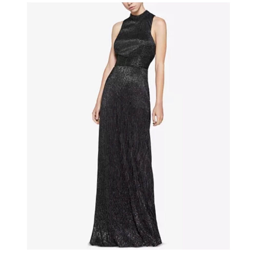 NWT BCBGENERATION BLACK SHIMMER BACKLESS MAXI